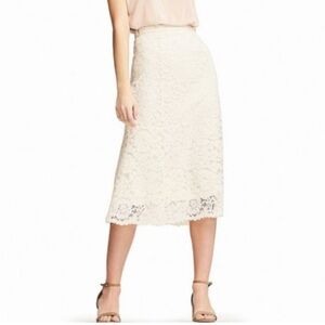 💙Ashley Blue Cream Lace Midi Skirt